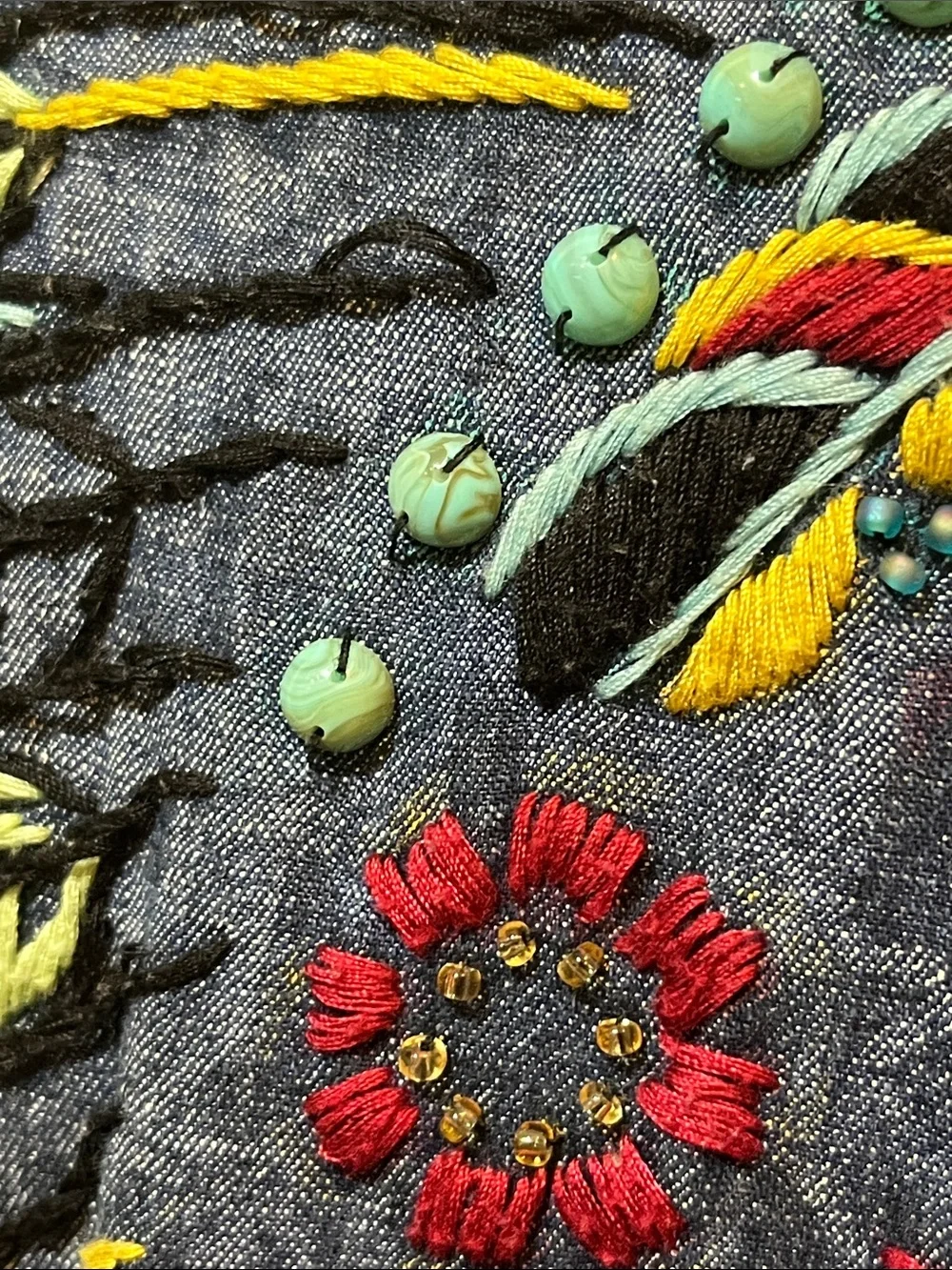 Double D Ranch Embroidered Denim Jacket - Blue Size Medium. - Picture 5 of 12
